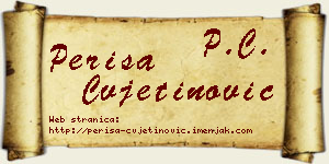 Periša Cvjetinović vizit kartica